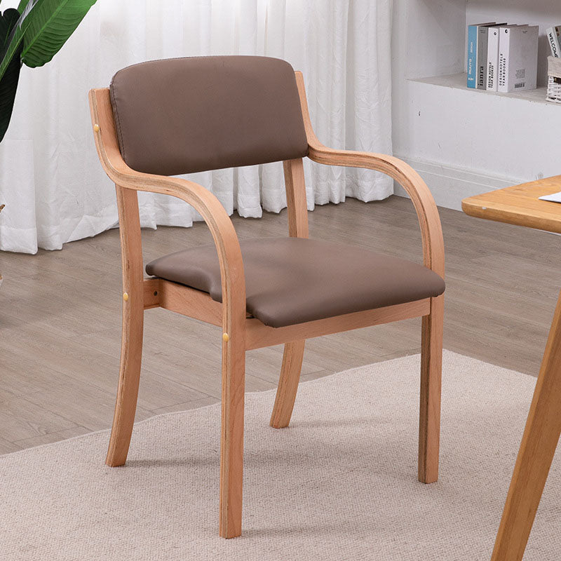 Modern Simplicity Fabric Plywood Sponge Square Curved Dining Chair Backrest Armrest For Dining Room