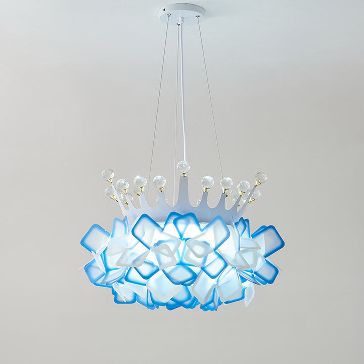 Suspension LED à abat-jour en PVC en forme de pétale pour salon, décoration contemporaine en matériel créatif 