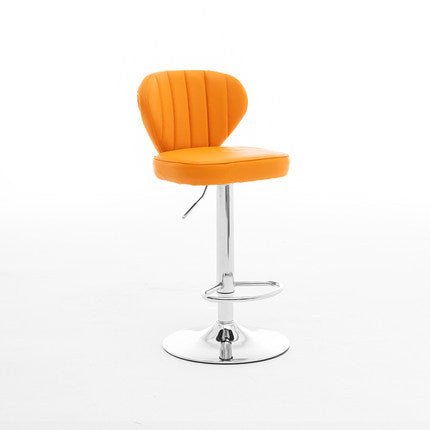 Tabouret de bar carré moderne minimaliste en cuir avec dossier et repose-pieds pour salle à manger 