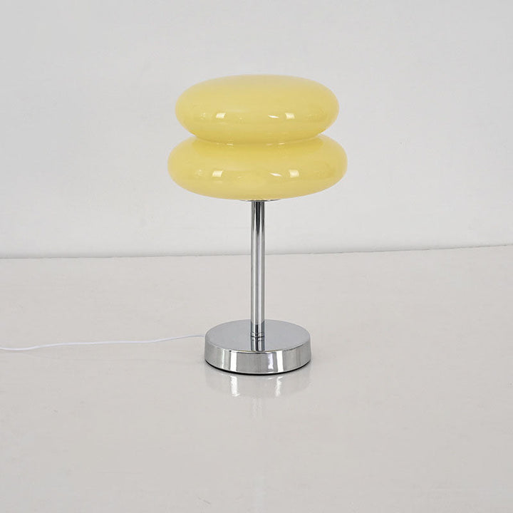 Lampe de table LED en verre et fer USB champignon rond créatif contemporain pour salon 