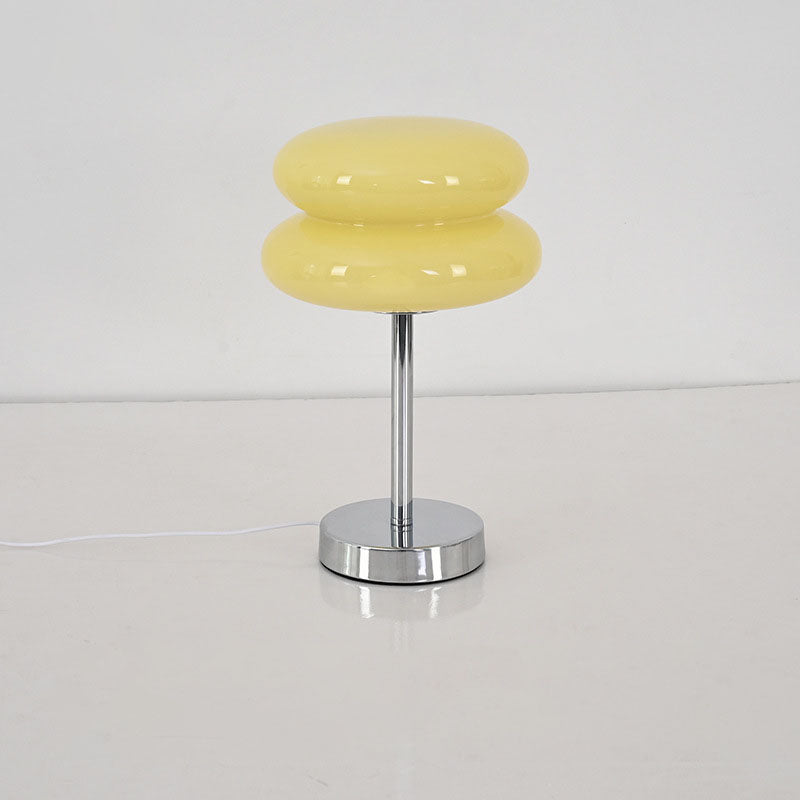 Zeitgenössische kreative runde Pilz USB Glas Eisen LED Tischlampe für Wohnzimmer 