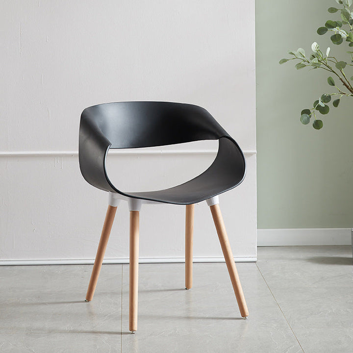 Contemporary Creative Half Round Twisted PP Beech Wood Chair Backrest For Living Room