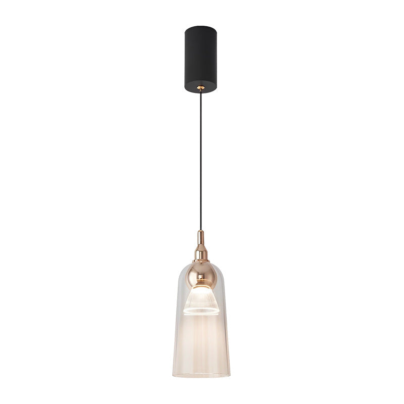 Zeitgenössische nordische Acryl-Cup-Shade-Aluminium-LED-Pendelleuchte mit Farbverlauf für Esszimmer 