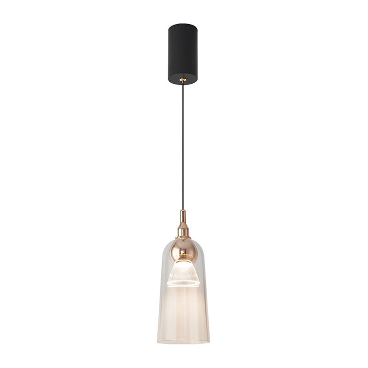 Zeitgenössische nordische Acryl-Cup-Shade-Aluminium-LED-Pendelleuchte mit Farbverlauf für Esszimmer 
