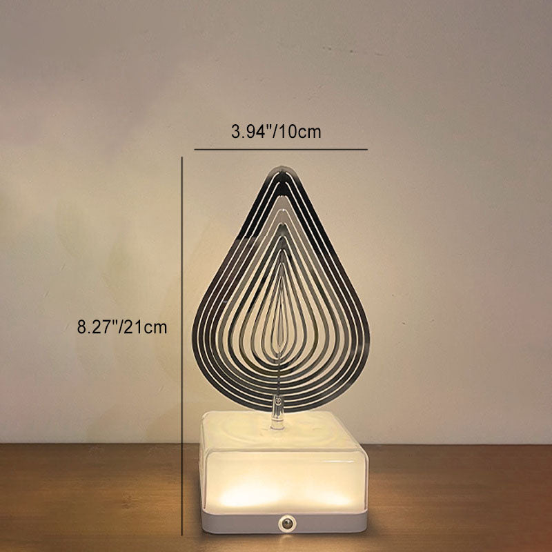 Modern Art Deco Stainless Steel ABS Cubic Base Multishape Rechargeable USB LED Table Lamp Night Light For Bedside