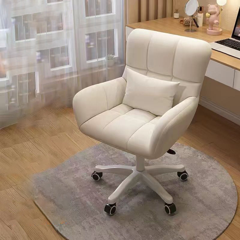 Moderner minimalistischer quadratischer Rücken Samt Baumwolle Nylon Schreibtischstuhl Rückenlehne Armlehne für Home Office 