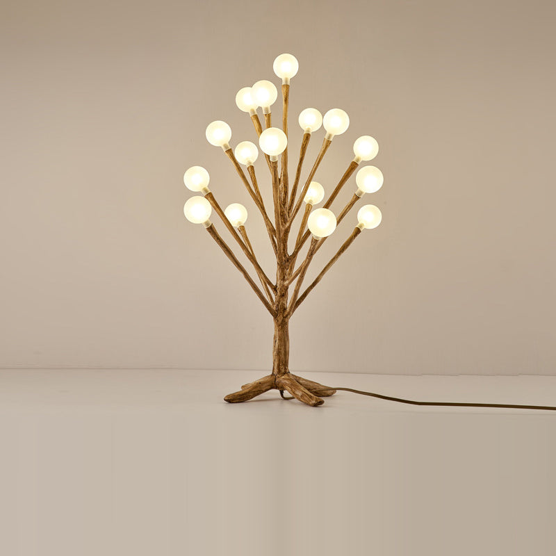 Lampe de table traditionnelle japonaise en résine avec orbe en brindilles, verre, matériel, 3/7/8/12/16 lumières pour chambre à coucher 