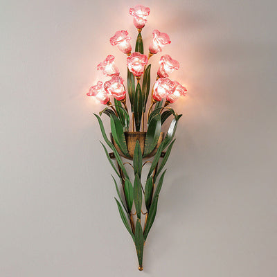 Modern Minimalist Glass Flower 6/10-Light Wall Sconce Lamp