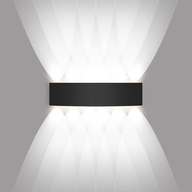 Moderna lámpara de aplique de pared LED para exteriores de aluminio negro impermeable 