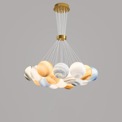 Zeitgenössischer kreativer Mondglas-Kronleuchter mit 7/13/19 Lichtern für Wohnzimmer 