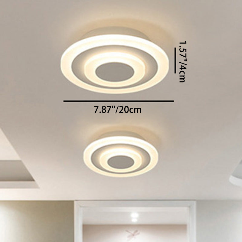 Lumière de plafond LED encastrée en cercle acrylique fer simplicité moderne pour salon 