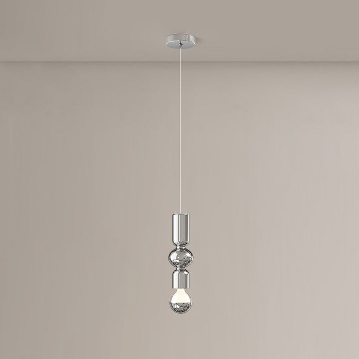 Lampe suspendue LED design potiron en fer crème scandinave contemporain pour chambre 