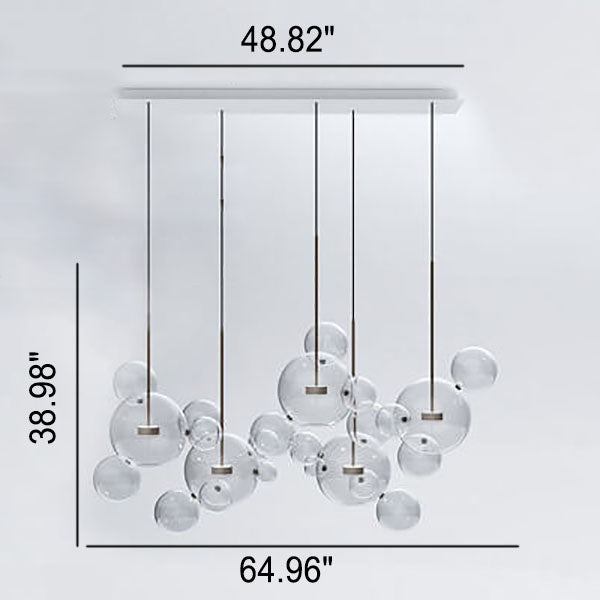 Modern Atom Mickey Head Bubble Glass Ball 1-Light LED Pendant Light