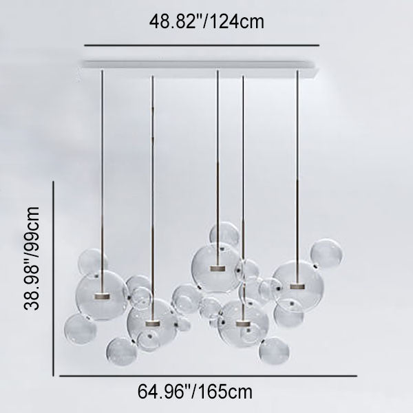 Modern Atom Mickey Head Bubble Glass Ball 1-Light LED Pendant Light
