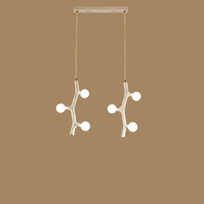 Scandinavian Modern Decorative Tree Branch Hardware Glass 3/5/6/9/15/30 Light Island Light Chandelier