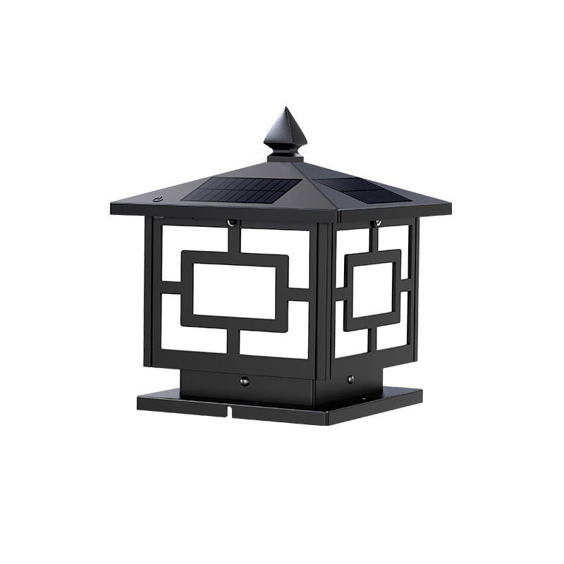 Lanterne carrée en acrylique ABS étanche solaire traditionnelle chinoise, éclairage paysager LED pour extérieur, lumière pour patio extérieur 