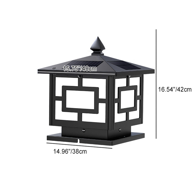 Lanterne carrée en acrylique ABS étanche solaire traditionnelle chinoise, éclairage paysager LED pour extérieur, lumière pour patio extérieur 