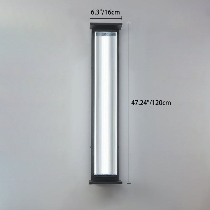 Modern Minimalist Waterproof Rectangular Stainless Steel Acrylic LED Wall Sconce Lamp For Outdoor Patio