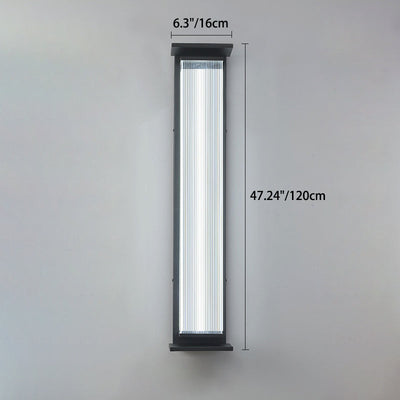 Applique murale LED en acier inoxydable acrylique rectangulaire étanche minimaliste moderne pour patio extérieur 