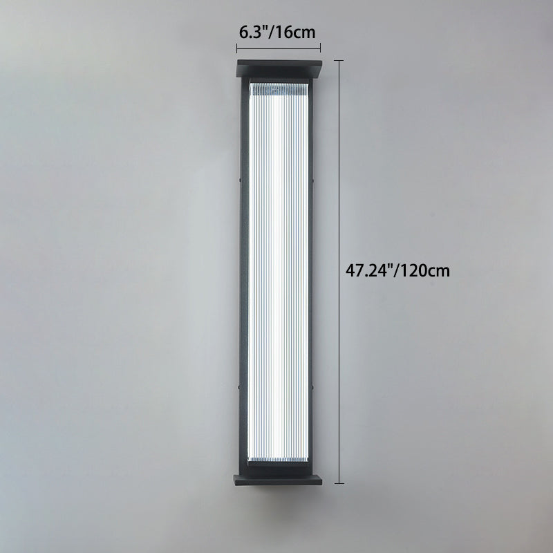 Applique murale LED en acier inoxydable acrylique rectangulaire étanche minimaliste moderne pour patio extérieur 