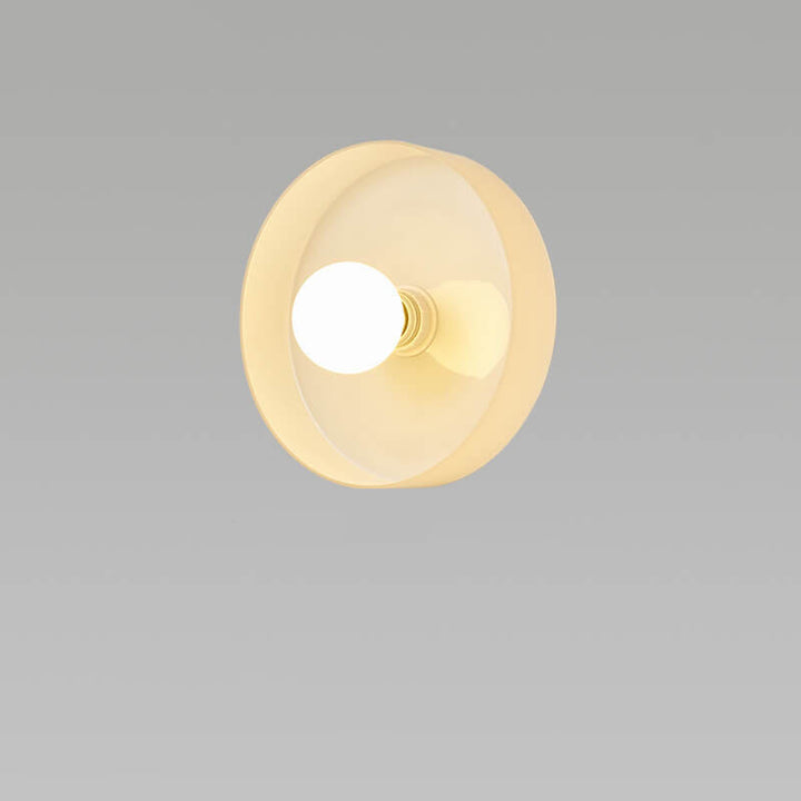 Skandinavische moderne runde Platte Eisen Glas 1-Licht Wandleuchte 