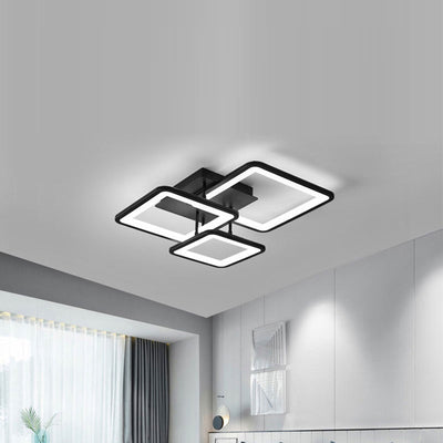 ضوء سقف LED أكريليك شبه مثبت بتصميم حديث ومزيج من المربعات البسيطة للأجهزة لغرفة المعيشة 