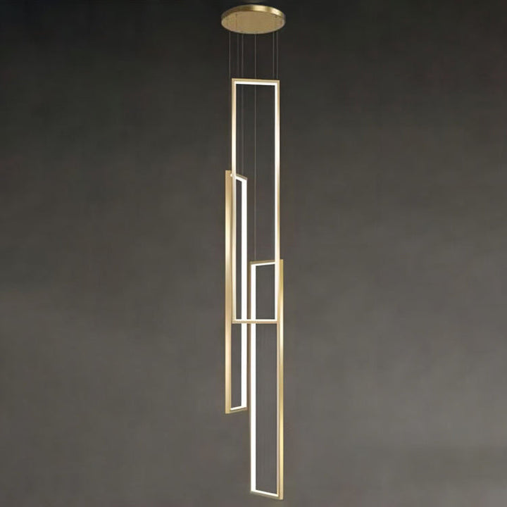 Plafonnier LED moderne minimaliste en fer, aluminium et silice rectangulaire pour escalier 