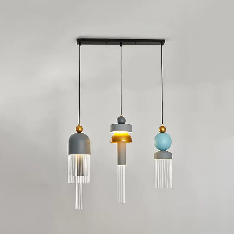 ثريا LED من الألومنيوم بتصميم غير منتظم عصري وزجاجي لقاعة المعيشة 