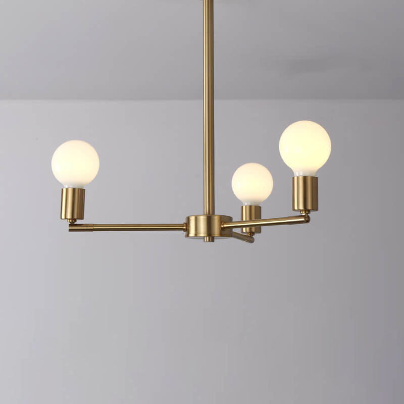 Contemporary Nordic Copper Branch Design 3/4/6/8/10-Light Chandelier For Living Room