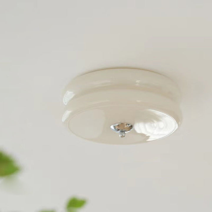 Luz de techo LED empotrada redonda de hierro y vidrio minimalista moderna para sala de estar 