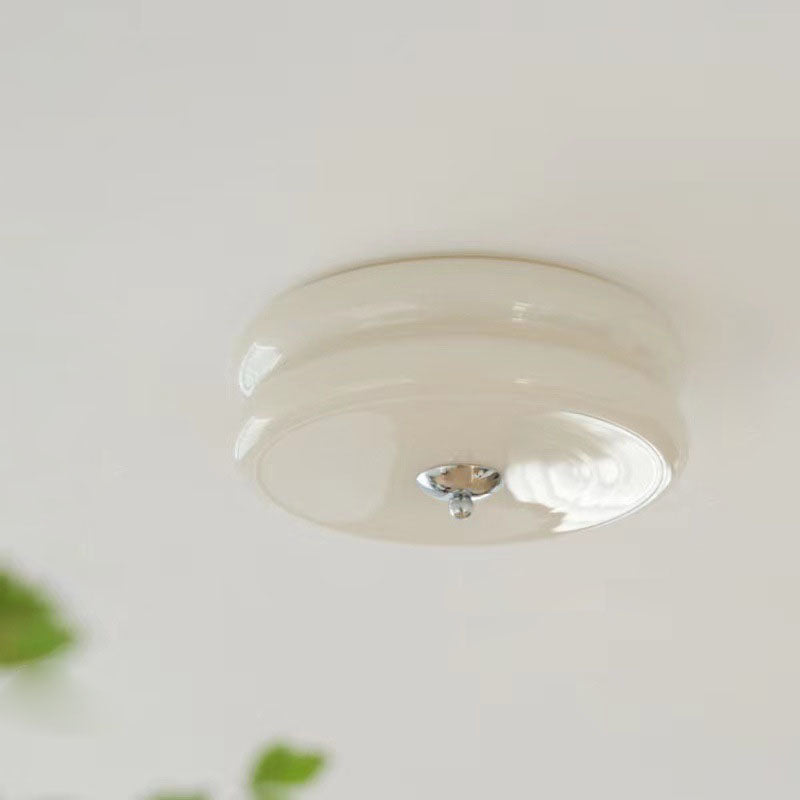 Modern Minimalist Round Iron Glass LED Flush Mount Ceiling Light For Living Room