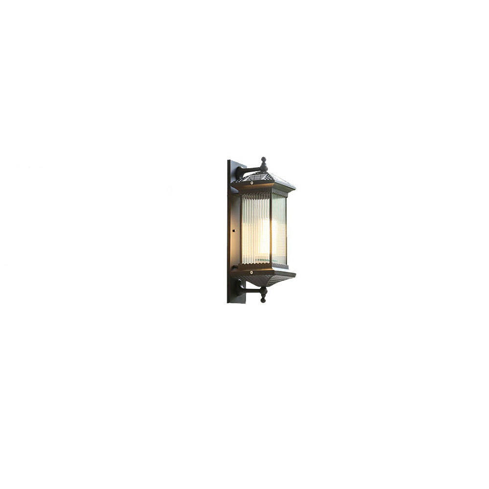 Applique murale extérieure contemporaine en aluminium et verre cuboïde 1 lumière étanche à l&