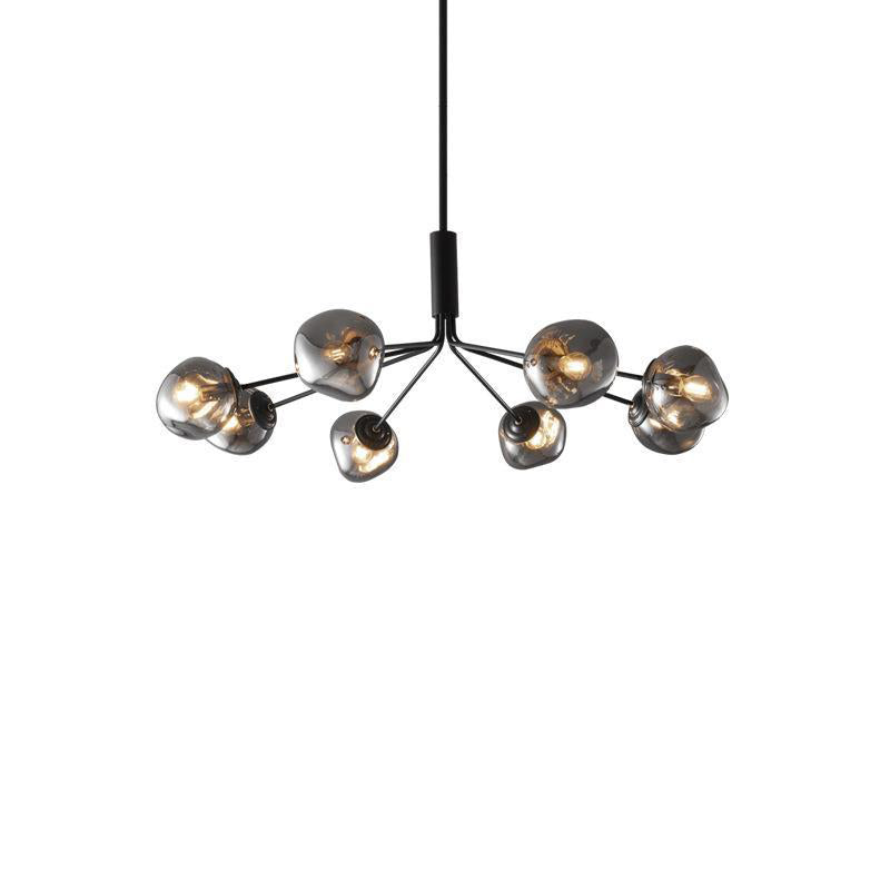 Lustre contemporain créatif en orbe de lave tout en cuivre avec verre 3/5/8 lumières pour salon 