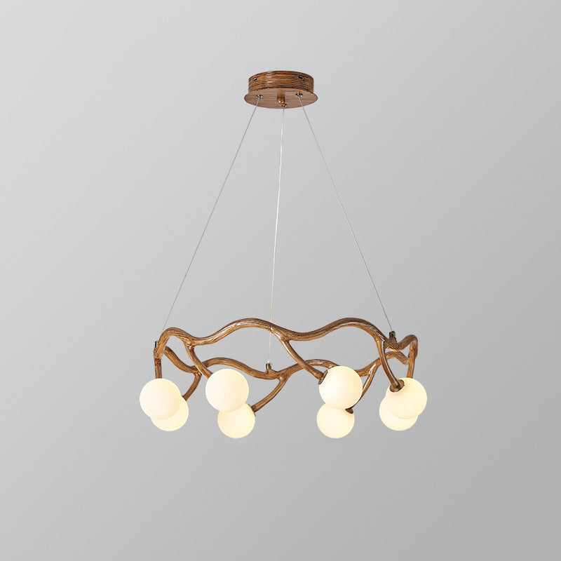 Zeitgenössische kreative runde Baum Zweig Hardware Glas 6/8/10/12 Licht Kronleuchter für Wohnzimmer 