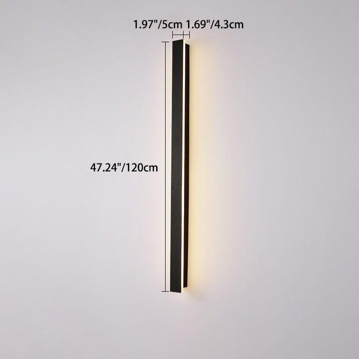 Modern Minimalist Long Rectangular Aluminum Acrylic LED Wall Sconce Lamp For Garden