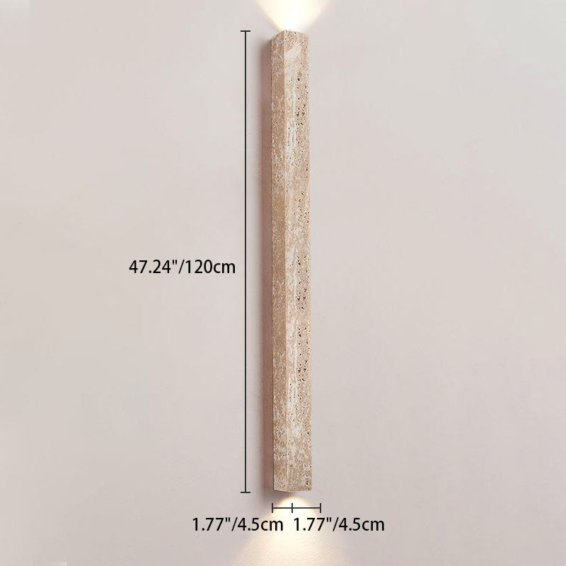 Traditionelle japanische Langstreifen-Gelber Travertin 2-Lichter für den Flur 