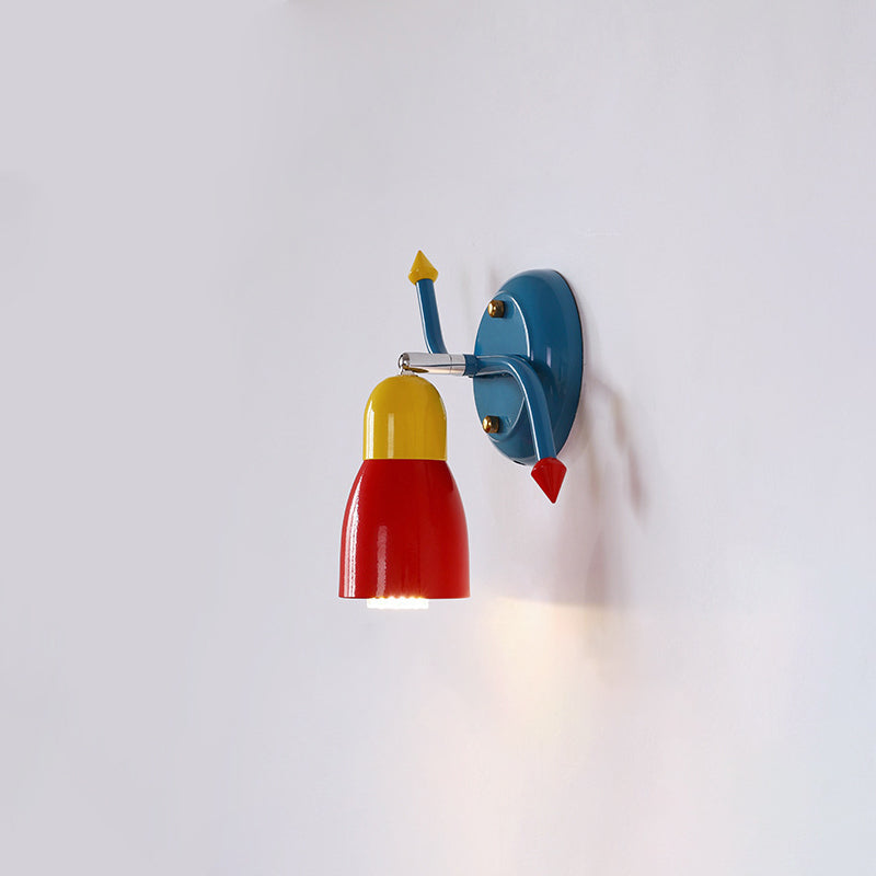Aplique de pared con brazo oscilante de hierro creativo contemporáneo de 1 luz para dormitorio 