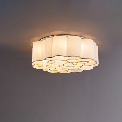 Traditionelle chinesische Eisen Stoff Runde Wolke 5/6/7/9/12/13 Licht Unterputz Deckenleuchte für Schlafzimmer 
