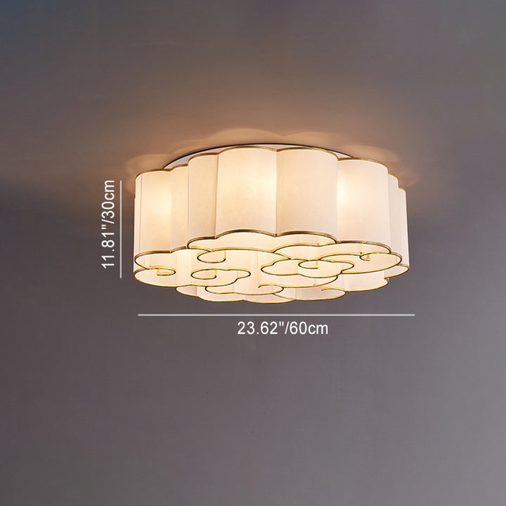 Plafonnier traditionnel chinois en fer rond Nuage 5/6/7/9/12/13 lumières pour chambre 