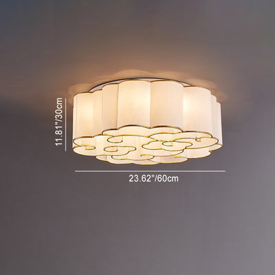Traditionelle chinesische Eisen Stoff Runde Wolke 5/6/7/9/12/13 Licht Unterputz Deckenleuchte für Schlafzimmer 