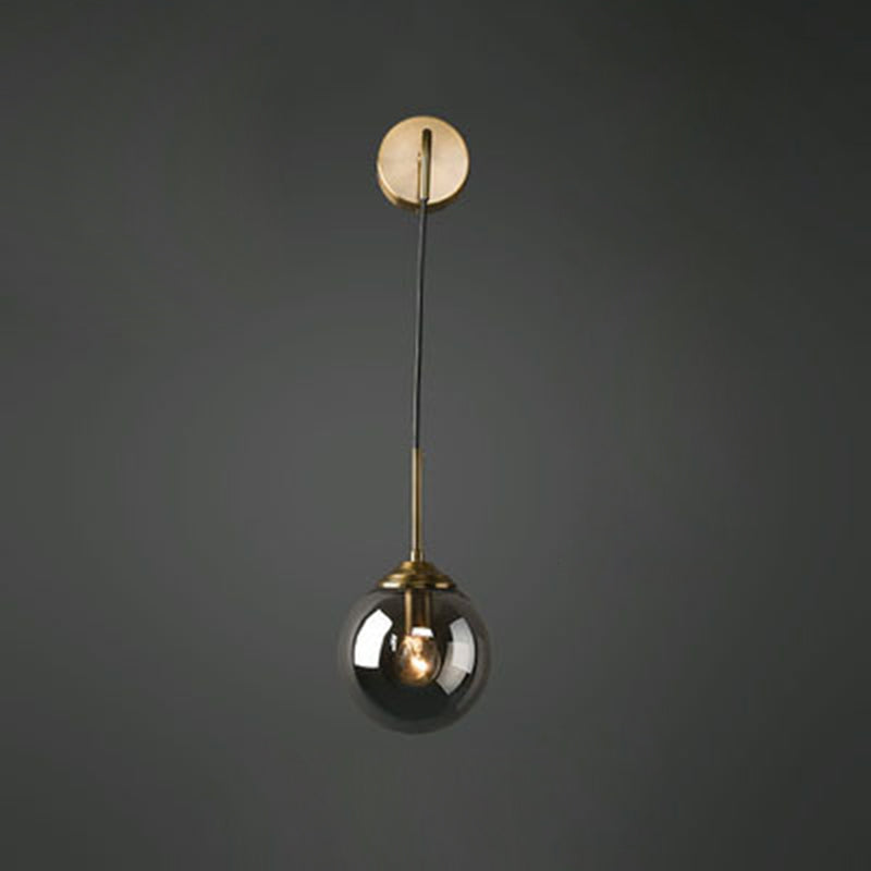Applique murale contemporaine en fer rond avec verre à 1 lumière pour salon 