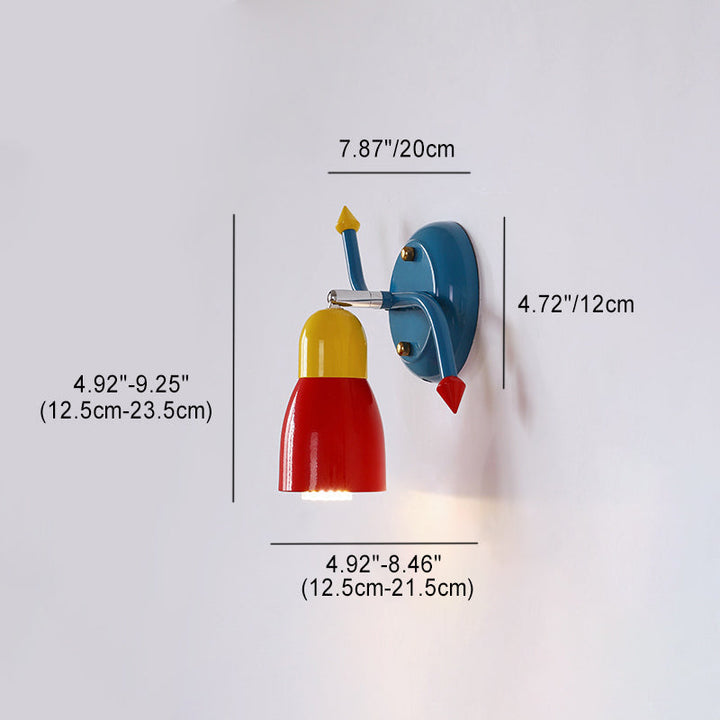 Aplique de pared con brazo oscilante de hierro creativo contemporáneo de 1 luz para dormitorio 