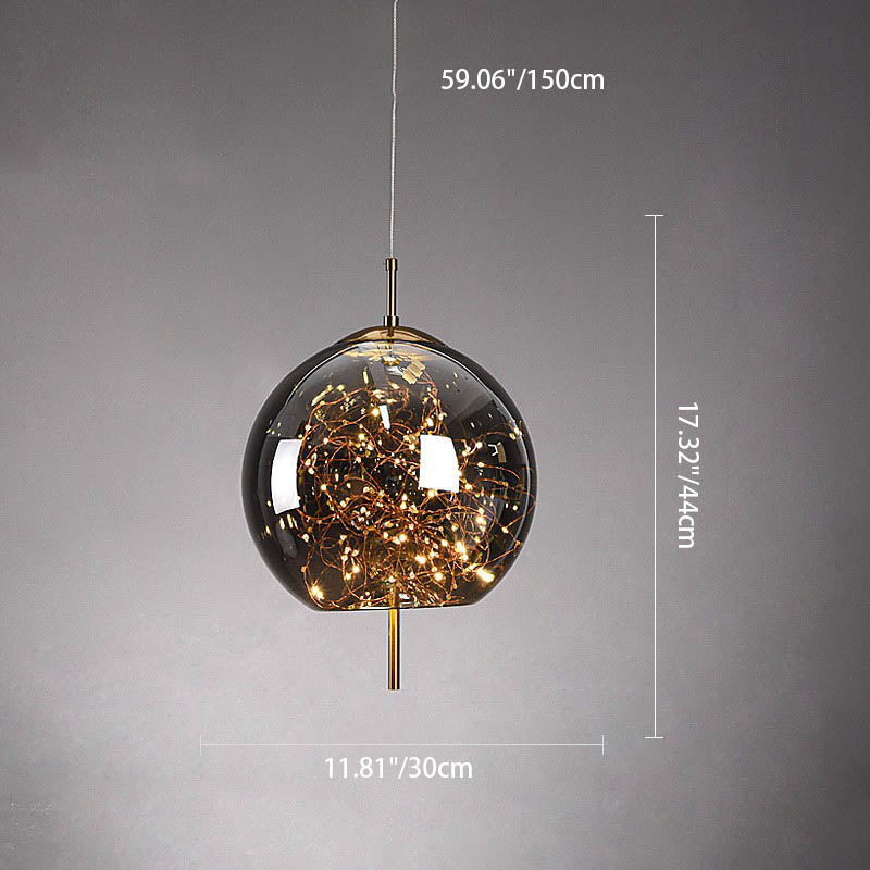 Zeitgenössisches skandinavisches zylindrisches ovales Glas 1-Licht Pendelleuchte für das Schlafzimmer 