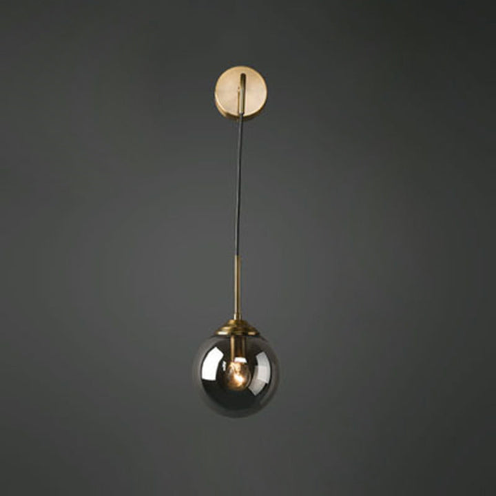 Applique murale contemporaine en fer rond avec verre à 1 lumière pour salon 