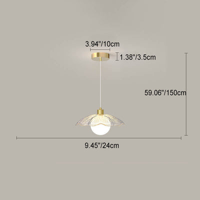 Modern Light Luxury Glass Flower Design Iron 1-Light Pendant Light