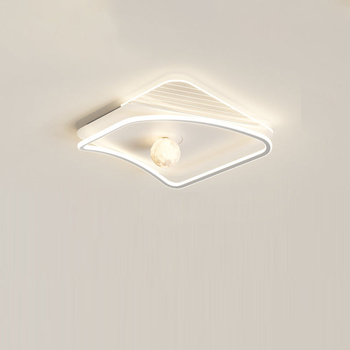Moderne minimalistische Kreisring Eisen Acryl Aluminium LED Unterputz Deckenleuchte für Schlafzimmer 