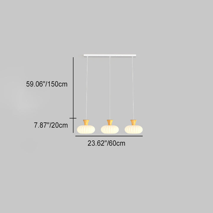 Contemporary Scandinavian Log Glass 1/3 Light Island Light Chandelier For Dining Room