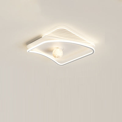 Moderne minimalistische Kreisring Eisen Acryl Aluminium LED Unterputz Deckenleuchte für Schlafzimmer 