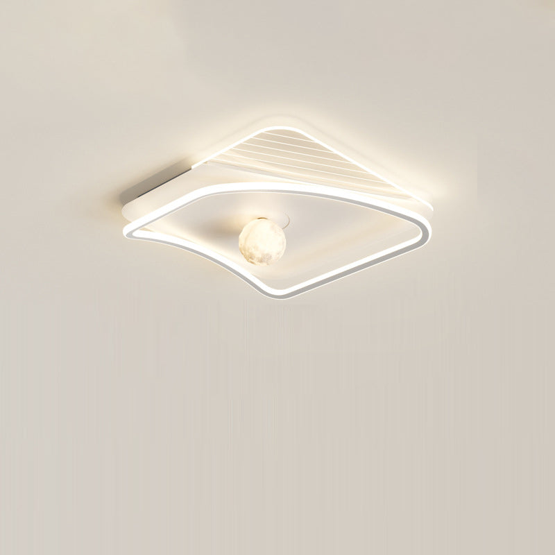 Moderne minimalistische Kreisring Eisen Acryl Aluminium LED Unterputz Deckenleuchte für Schlafzimmer 
