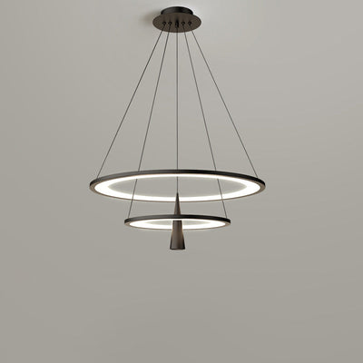 Moderne minimalistische Kreis konische Eisen Acryl LED Kronleuchter für Wohnzimmer 